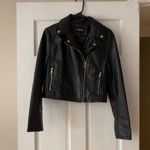 Express Fux leather moto jacket